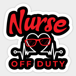 Nurse Off Duty Sunglasses Sticker